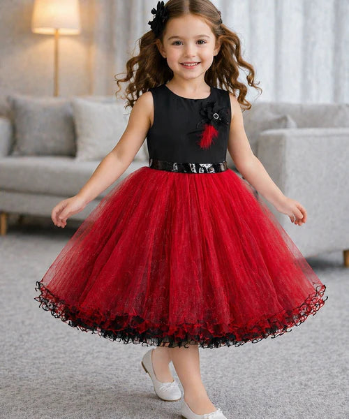 Girls Khaki Navy Sleeveless Dress