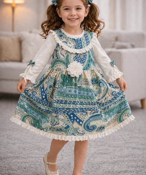 Girls Green Black Tulle Dress